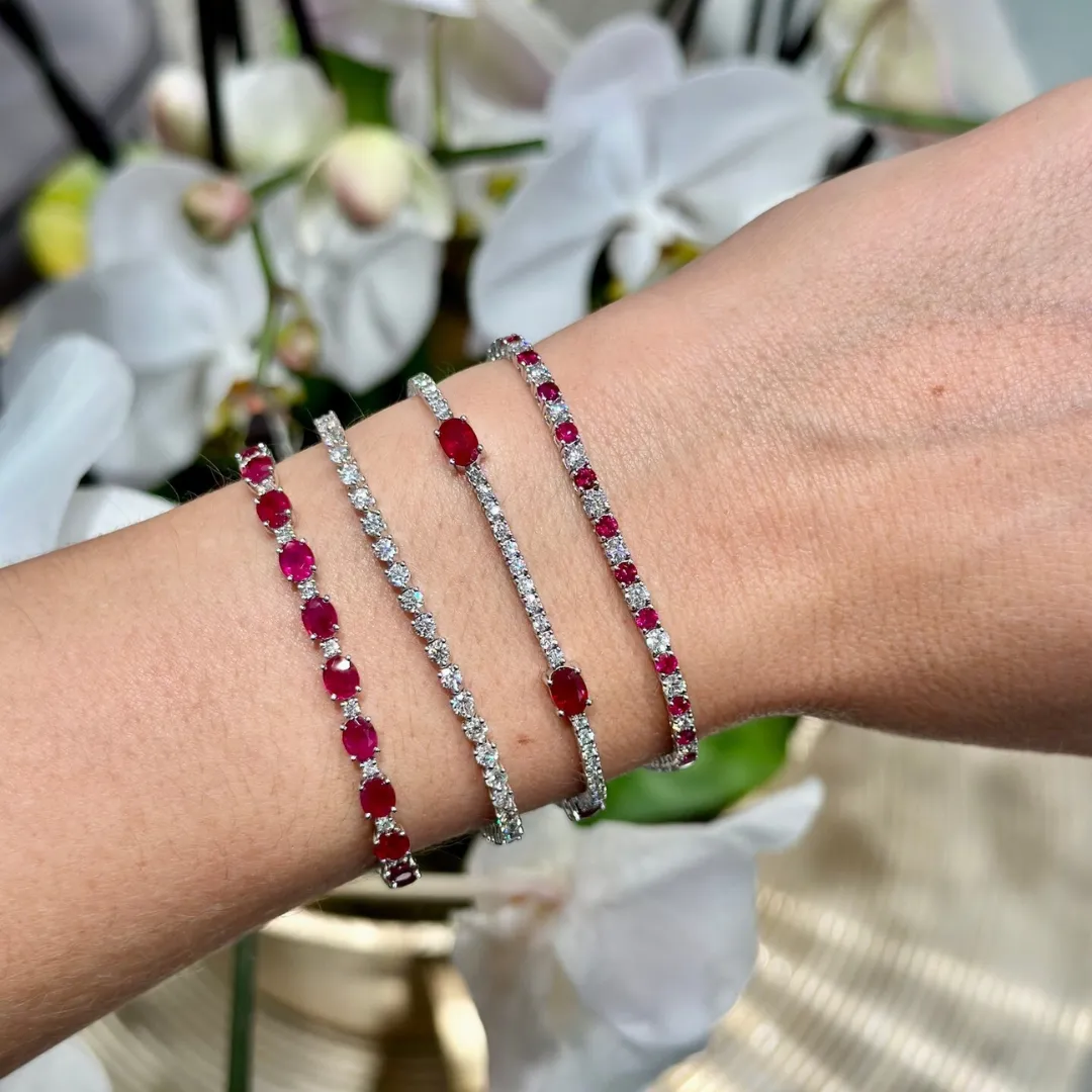 Tennis | Classic Diamond and Ruby Tennis Bracelet