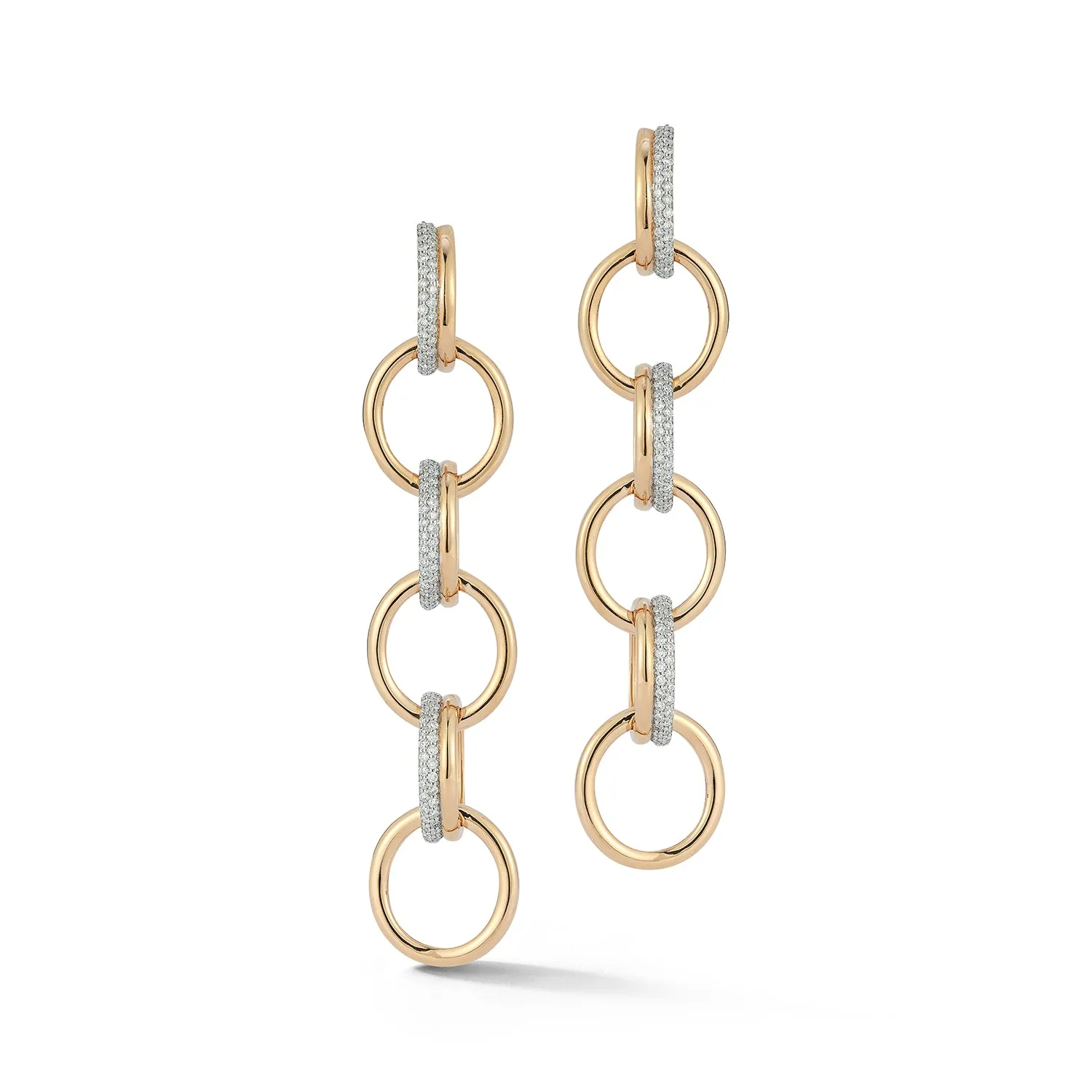 THOBY 18K AND DIAMOND 6 LINK DROP EARRINGS