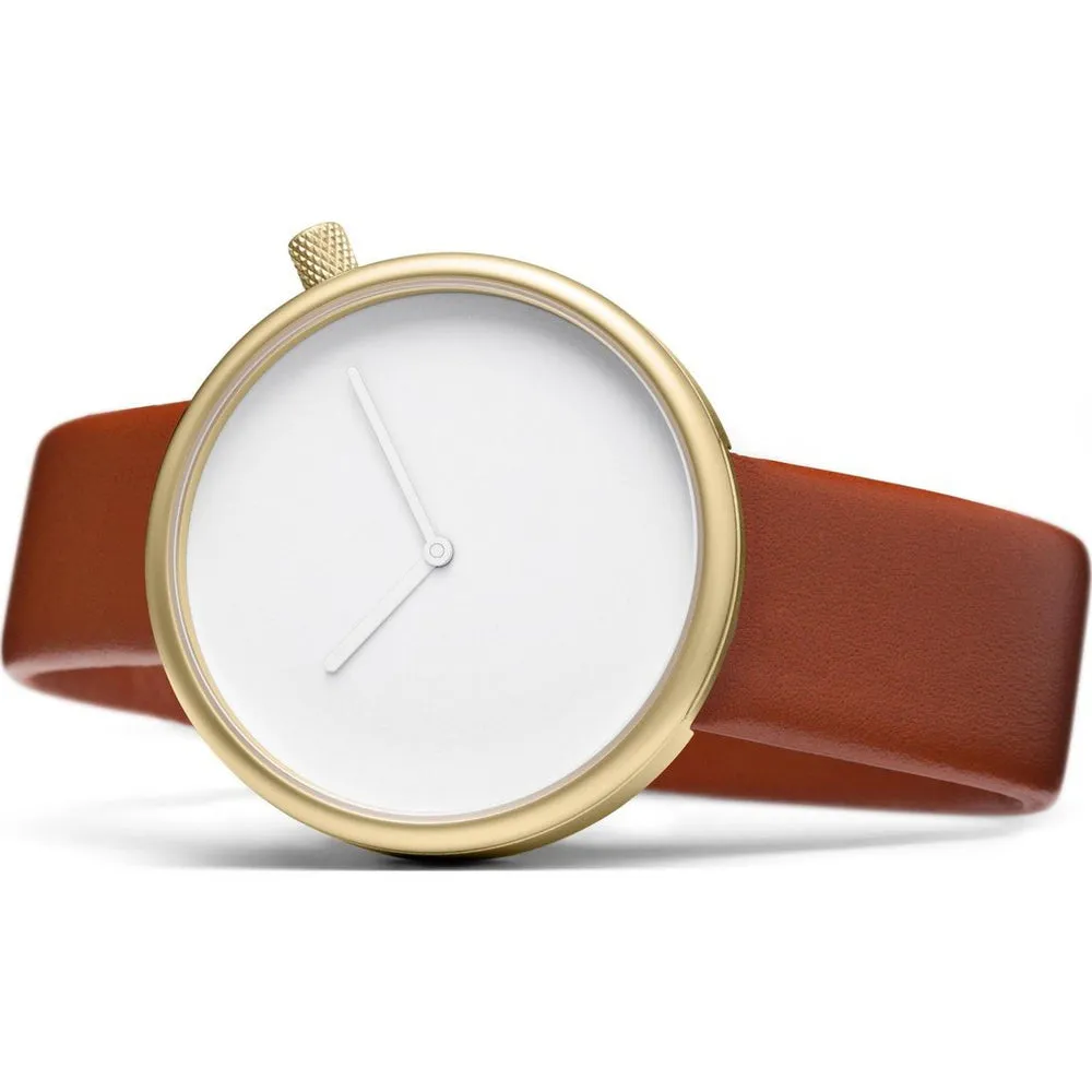 TOMI T-078 Unisex Watch Round Dial Leather Strap