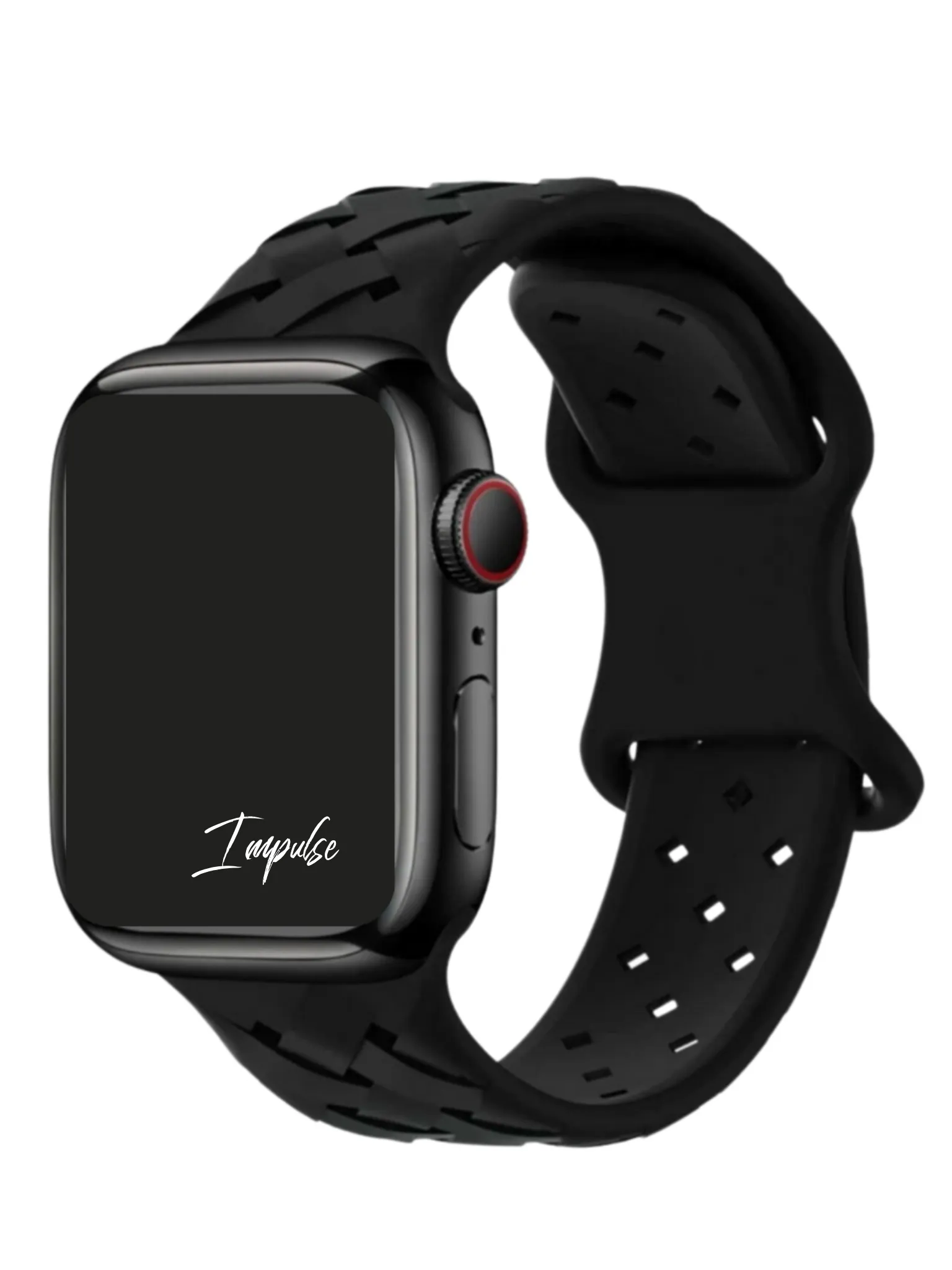 Trellis Silicone Watch Band - Black