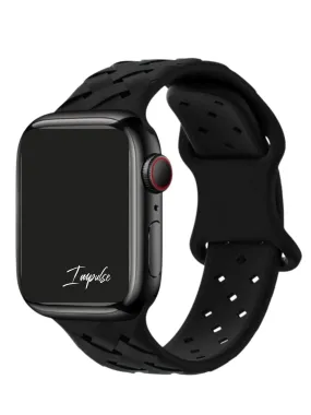 Trellis Silicone Watch Band - Black