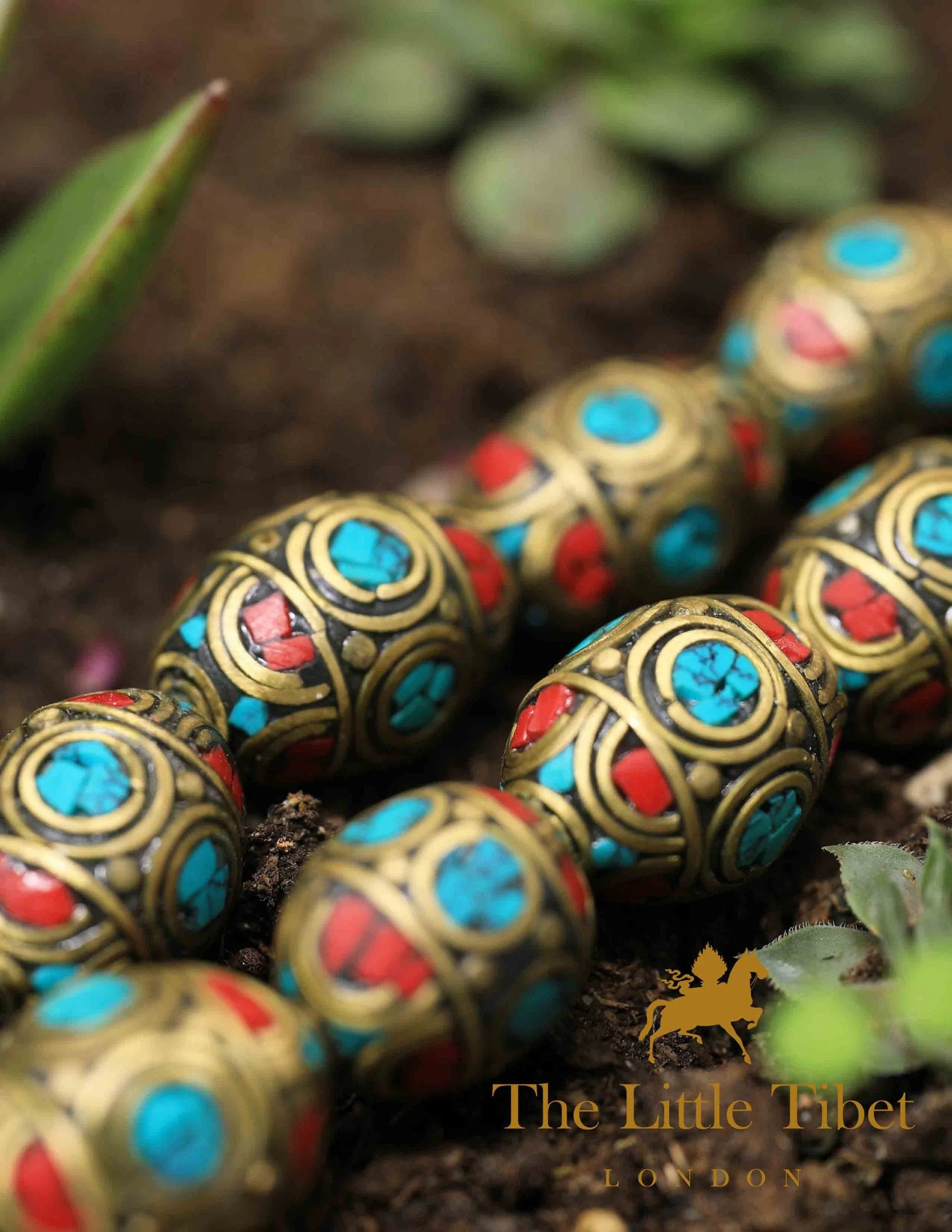 Tribal Bicone Turquoise Coral Beads for Jewellery Making - N103