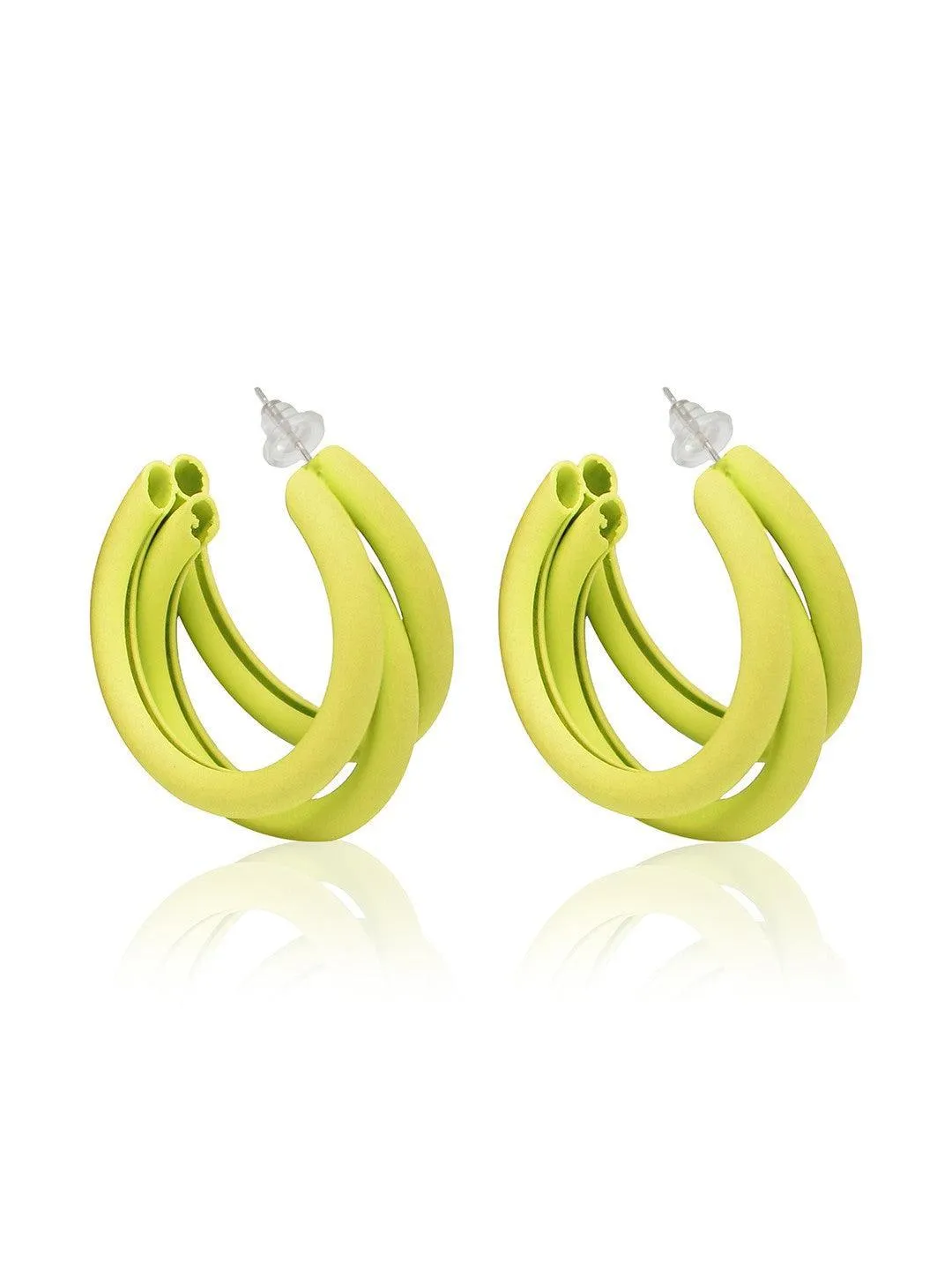 Triple Hoop Earrings Yellow