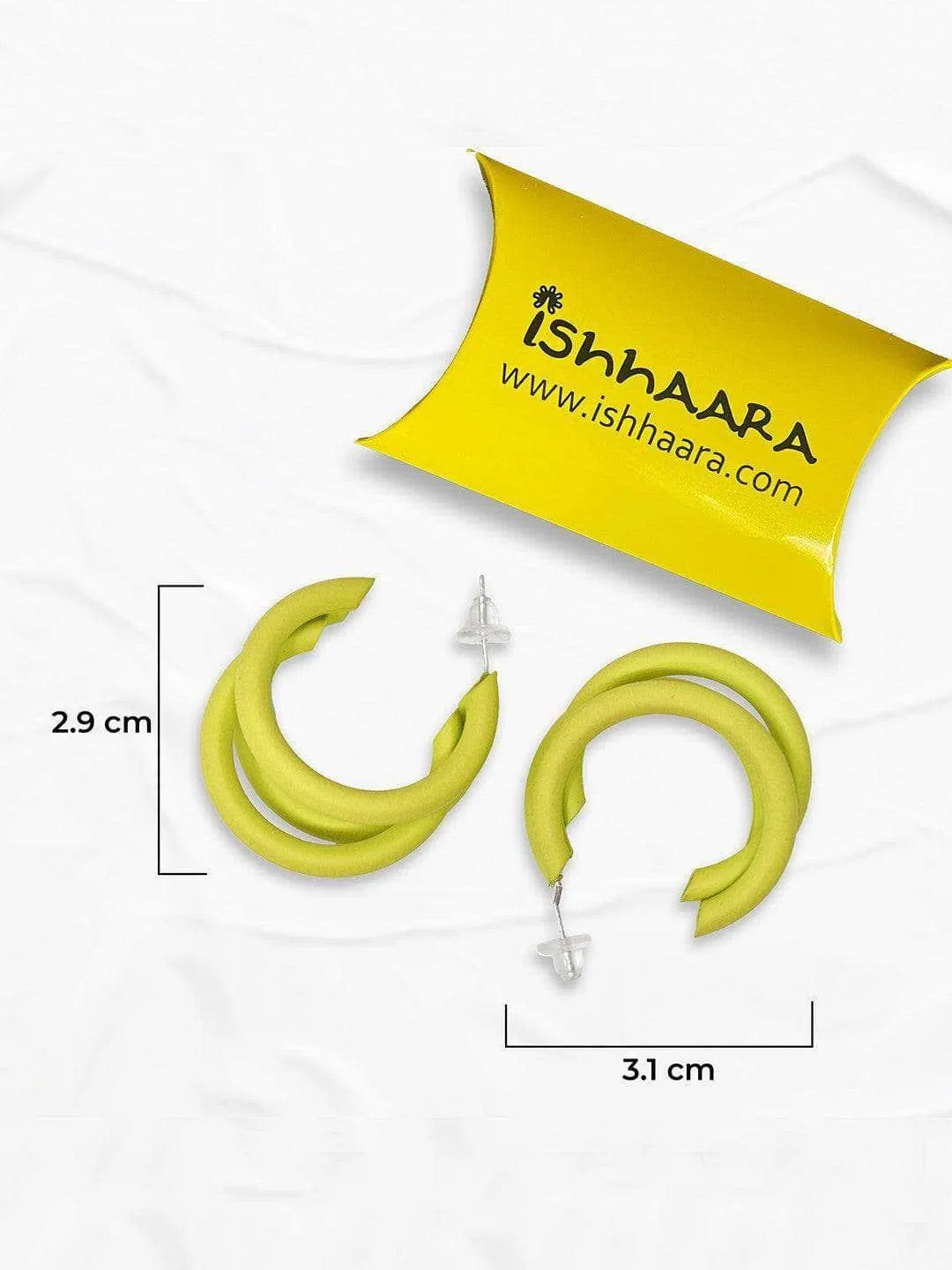 Triple Hoop Earrings Yellow