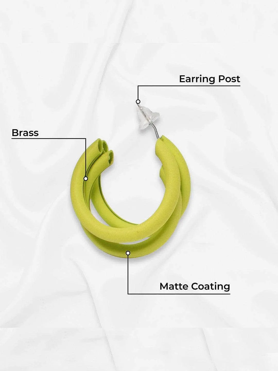 Triple Hoop Earrings Yellow