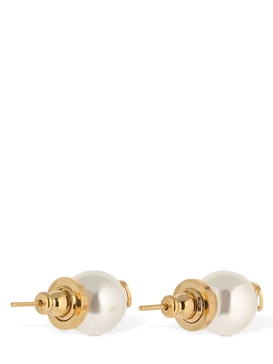 Valentino Garavani   V logo &amp; faux pearl stud earrings 