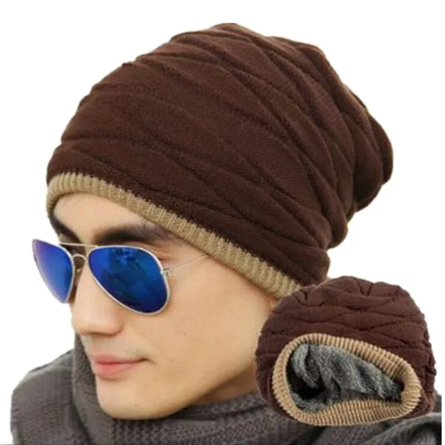 Velvet Warm Knitted Solid Color Casual Warm Knitted Winter Beanie