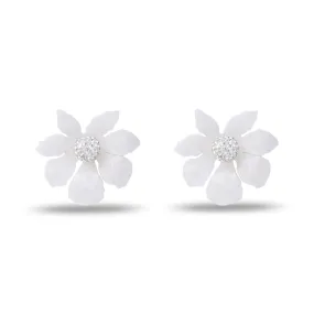 Wallflower Button Earrings in Mother Of Pearl