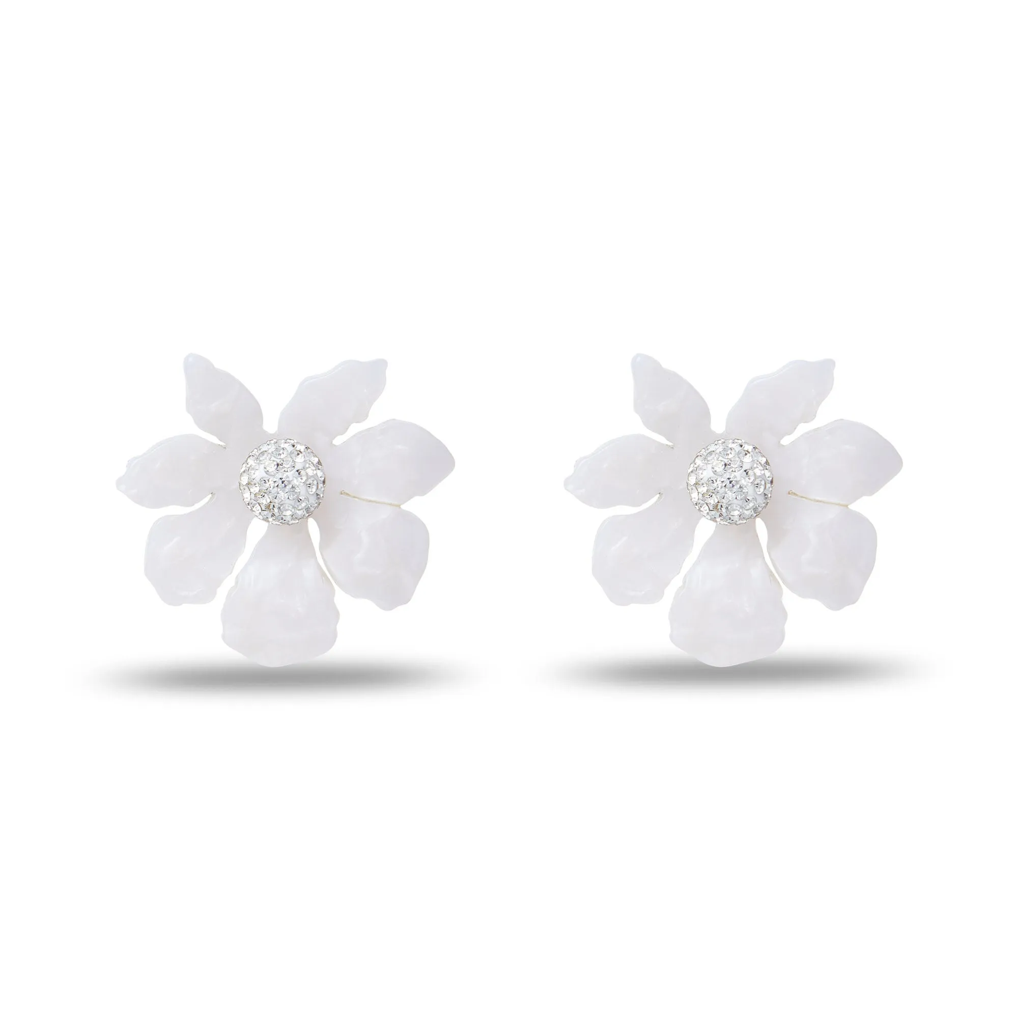 Wallflower Button Earrings in Mother Of Pearl