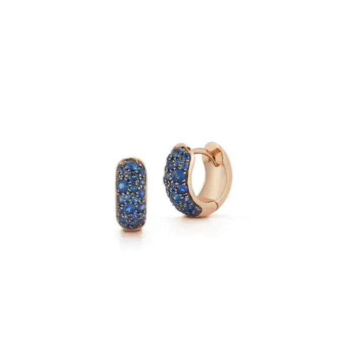 Walters Faith Rose and Blue Sapphire Huggie Earrings