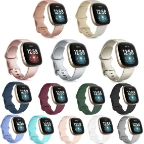 Watch Band for Fitbit Versa 3 Strap Silicone Wristband Replacement for Fitbit Sense Bracelet Correa Accessories Rose Gold Silver