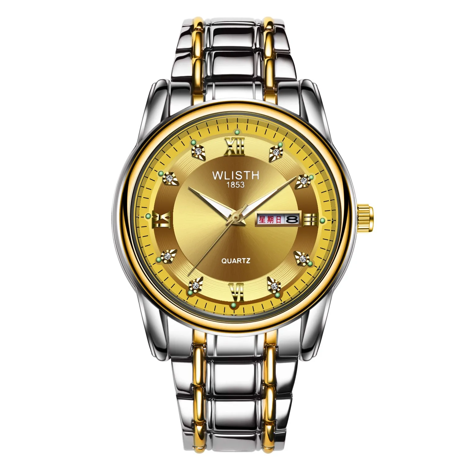 Watch Men's Watch Waterproof Men's Watch Steel Watch Double Calendar Quartz Watch Fashion Watch