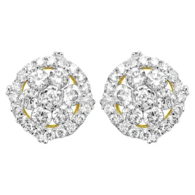 Wheel Diamond Earrings .51cttw 10K Yellow Gold