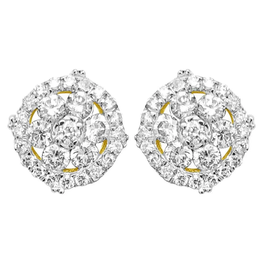 Wheel Diamond Earrings .51cttw 10K Yellow Gold