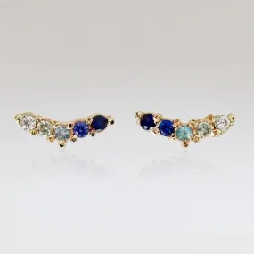 Woosh Blue Ombre Sapphire Earrings