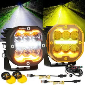 XP-ULTRA Series 3 Inch 84W LED Combo Pod Light Off Road Lights with White DRL&Amber Turn Signal Light