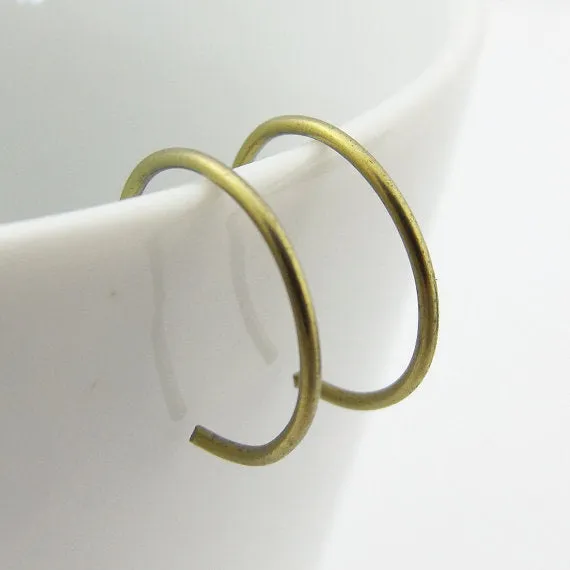 Yellow Niobium Hoop Earrings