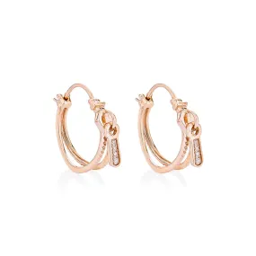 Zip Hoop Earrings - Pinkgold